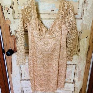 Gold Lace Dress